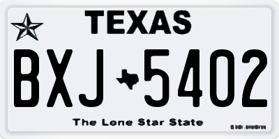 TX license plate BXJ5402