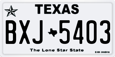 TX license plate BXJ5403
