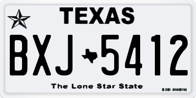 TX license plate BXJ5412