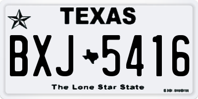 TX license plate BXJ5416