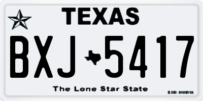 TX license plate BXJ5417