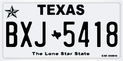 TX license plate BXJ5418