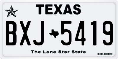 TX license plate BXJ5419