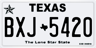 TX license plate BXJ5420