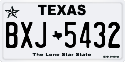 TX license plate BXJ5432