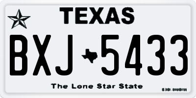 TX license plate BXJ5433