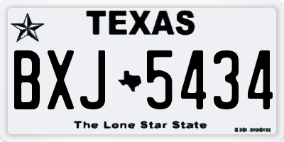 TX license plate BXJ5434