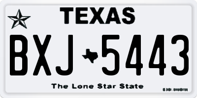 TX license plate BXJ5443