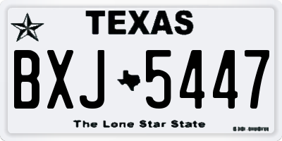 TX license plate BXJ5447