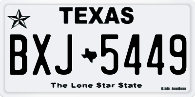 TX license plate BXJ5449
