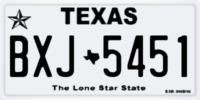 TX license plate BXJ5451