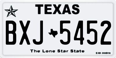 TX license plate BXJ5452