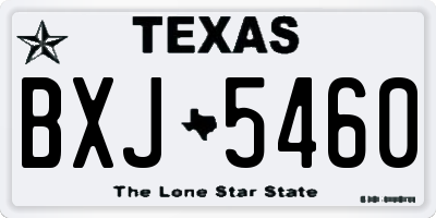 TX license plate BXJ5460