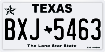 TX license plate BXJ5463
