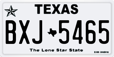 TX license plate BXJ5465