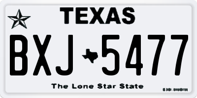 TX license plate BXJ5477