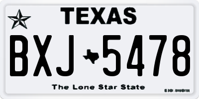 TX license plate BXJ5478