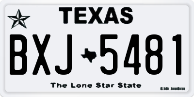 TX license plate BXJ5481