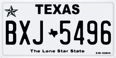 TX license plate BXJ5496