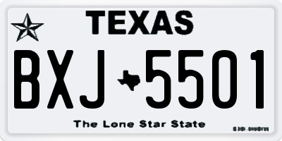 TX license plate BXJ5501