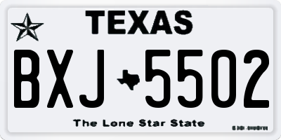 TX license plate BXJ5502