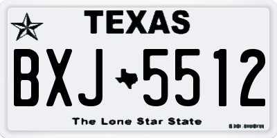 TX license plate BXJ5512