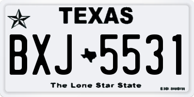 TX license plate BXJ5531
