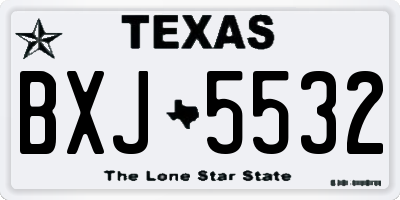 TX license plate BXJ5532