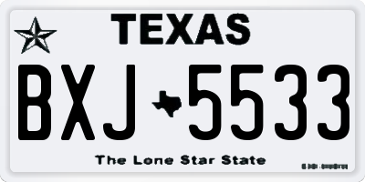 TX license plate BXJ5533