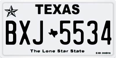 TX license plate BXJ5534