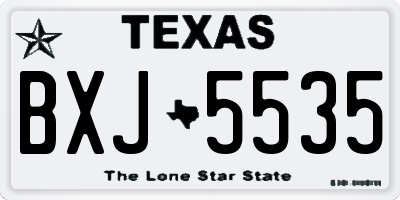 TX license plate BXJ5535