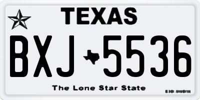TX license plate BXJ5536