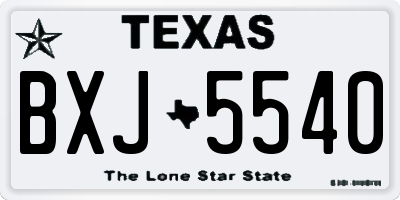 TX license plate BXJ5540