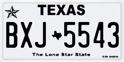 TX license plate BXJ5543