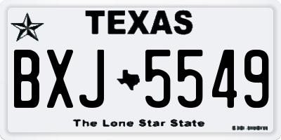 TX license plate BXJ5549