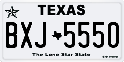 TX license plate BXJ5550
