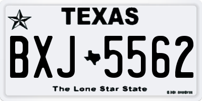 TX license plate BXJ5562