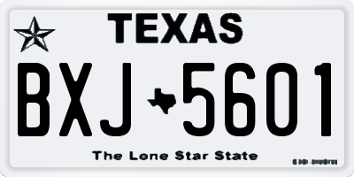 TX license plate BXJ5601