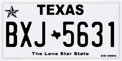 TX license plate BXJ5631