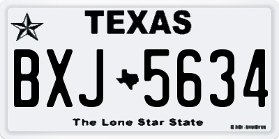 TX license plate BXJ5634