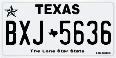 TX license plate BXJ5636