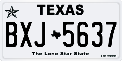 TX license plate BXJ5637