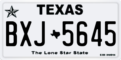 TX license plate BXJ5645
