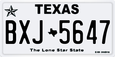 TX license plate BXJ5647