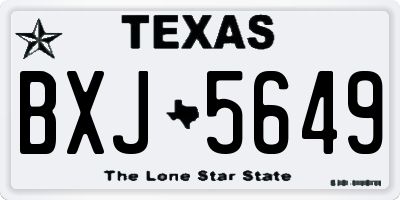 TX license plate BXJ5649