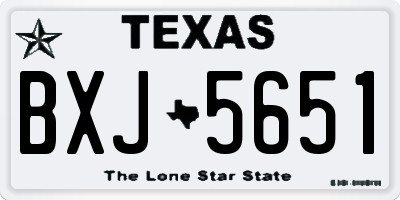 TX license plate BXJ5651
