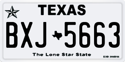 TX license plate BXJ5663