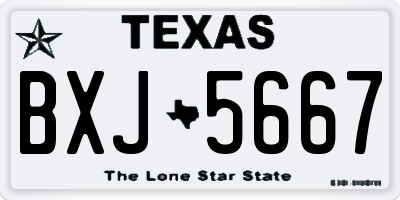 TX license plate BXJ5667