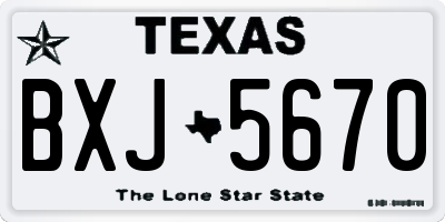 TX license plate BXJ5670