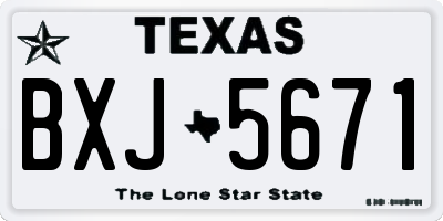 TX license plate BXJ5671